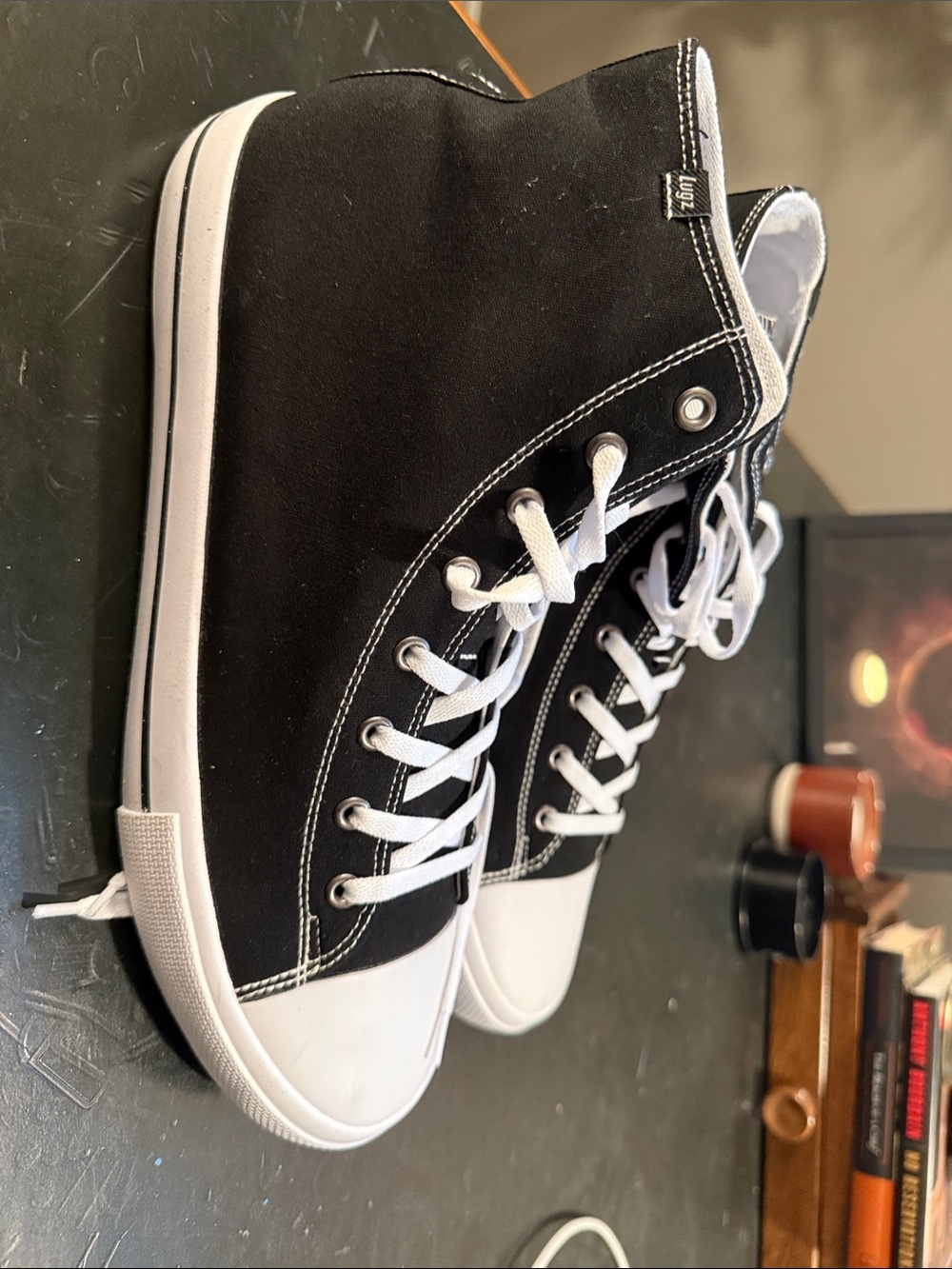 Lugz Black & White High-Top Canvas Sneakers